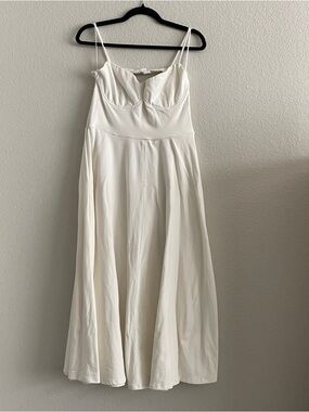 Reformation Serene White Spaghetti Strap A-Line Dress